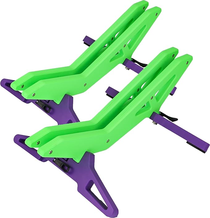 Adjustable Bike Parking Stand Fits 16-29 Inch Bicycles, Compatible with 23c-3.0 Tire Width – Heavy-Duty Plastic, Easy Installation, Stylish Two-Tone Design (Green&Purple(2 Pack))