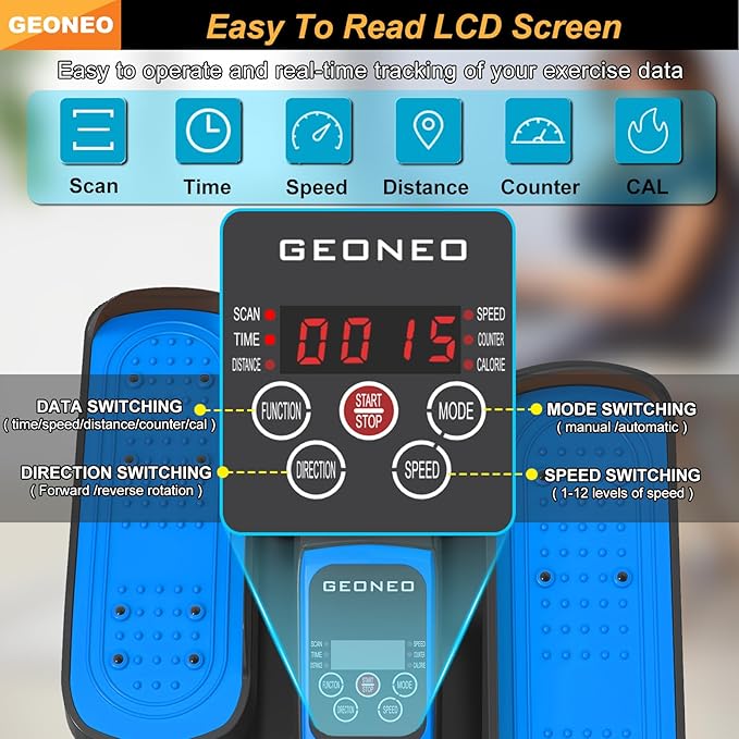 Under Desk Elliptical Machine, Electric Ellipse Leg Exerciser for Senior, Quiet and Compact Electric Seated Pedal Exerciser for Home with Monitor, Remote Control and 12 Adjustable Speeds