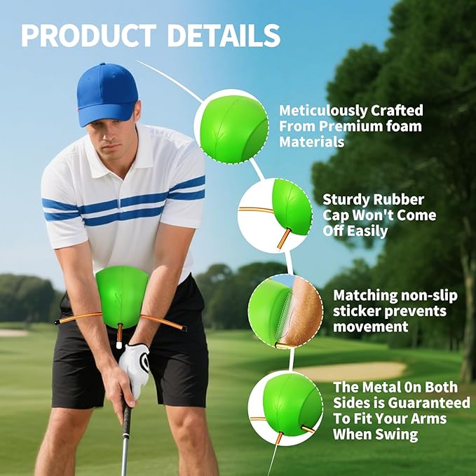 Ball PU Swing Trainer with Anti-Slip Pad & Storage Bag, Golf Swing Training Aids, Enhance Swing Strength, Flexibility & Stability, Portable Practice Tool for Daily Use