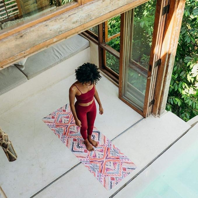 YOGA DESIGN LAB | The Combo Yoga Mat | 2-in-1 Mat+Towel | Eco Luxury | Ideal for Hot Yoga, Power, Bikram, Ashtanga, Sweat | Studio Quality | Includes Carrying Strap!