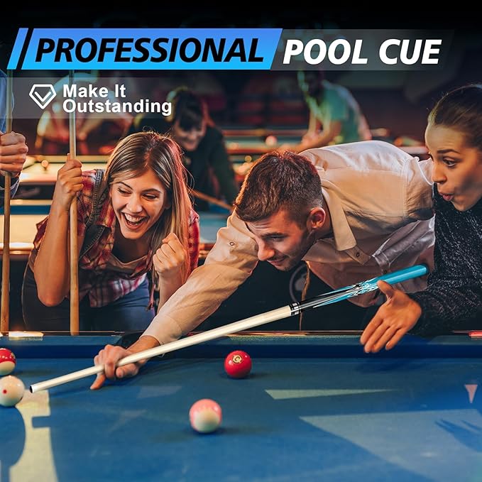 Pool Stick Set of 4, Pool Sticks for Adults, 58inch Billiard Cue Sticks with Maple Wood, Bar Billiard Cue Stick for Professional Billiard Players - 18oz, 19oz, 20oz, 21oz