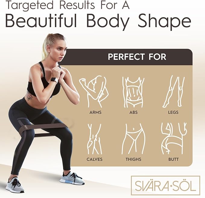 Fabric Resistance Bands Set of 3 for Legs, Glutes, Arms, Booty Bands for Women and Men, Resistance Bands for Working Out, Physical Therapy, Strength Training, Elastic Bands for Exercise