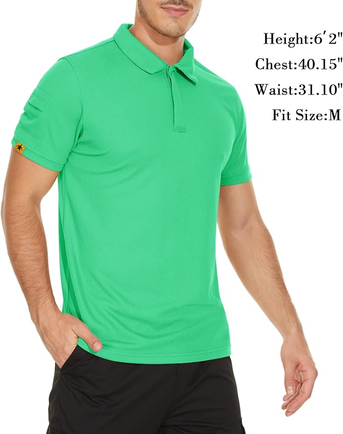 V VALANCH Mens Polo Shirts Short Sleeve Moisture Wicking Golf Polo Athletic Collared Shirt Tennis T-Shirt Tops