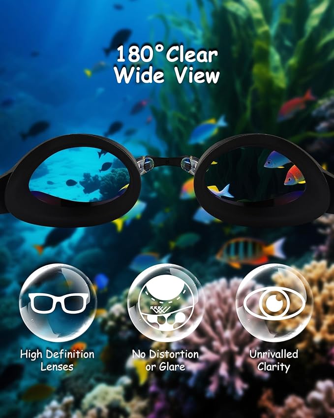 Kids Swim Goggles, Anti-fog and UV Protection with Swim Cap for Age 3-15 Youth Boys Girls Toddler