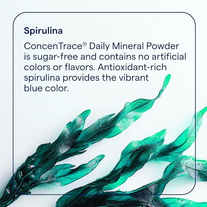 Trace Minerals ConcenTrace Daily Mineral Powder 60 Servings - 700mg of ConcenTrace per Serving (About 15 Drops) Full Spectrum for Whole Body Wellness- Blue Hawaiian Flavor