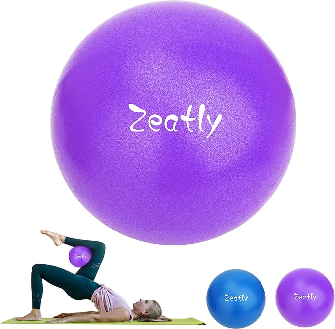 9 Inch Mini Exercise Ball for Pilates, Yoga, and Core Training, Small Exercise Ball with Pump, Guide for Physical Therapy, Balance, Stability, and Stretching, Ideal for Home land Office Fitness