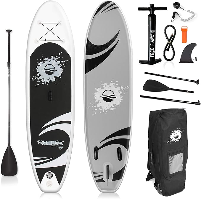 SereneLife Inflatable Stand Up Paddle Board with Premium SUP Accessories – Wide Stable Design with Non-Slip EVA Deck Pad for Adults and Youth of All Skill Levels