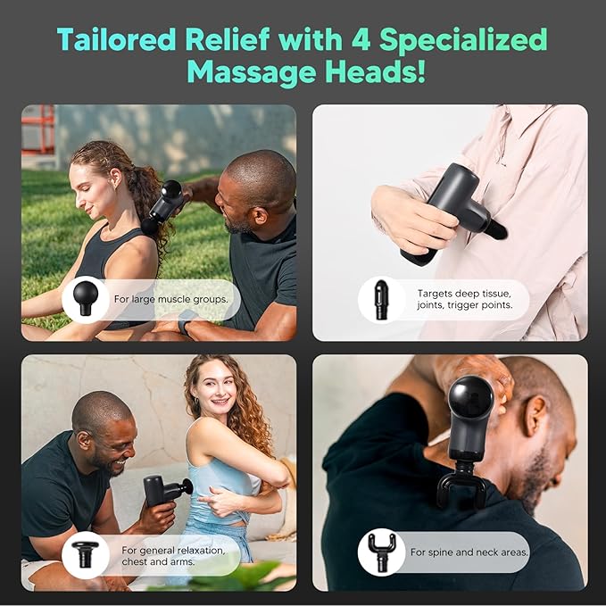 arboleaf Mini Massage Gun Deep Tissue, Percussion Muscle Massager for Back Pain Relief, Portable Small Travel Size, Quiet Massager, Gifts for Woman Man