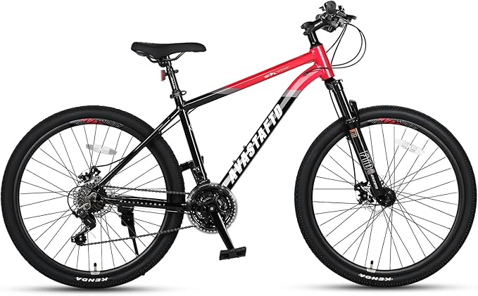 AVASTA Earth 26 27.5 inch Mountain Bike with 21-Speed，Aluminum Frame, Dual Disc Brake, Comfortable Saddle,Multiple Colors