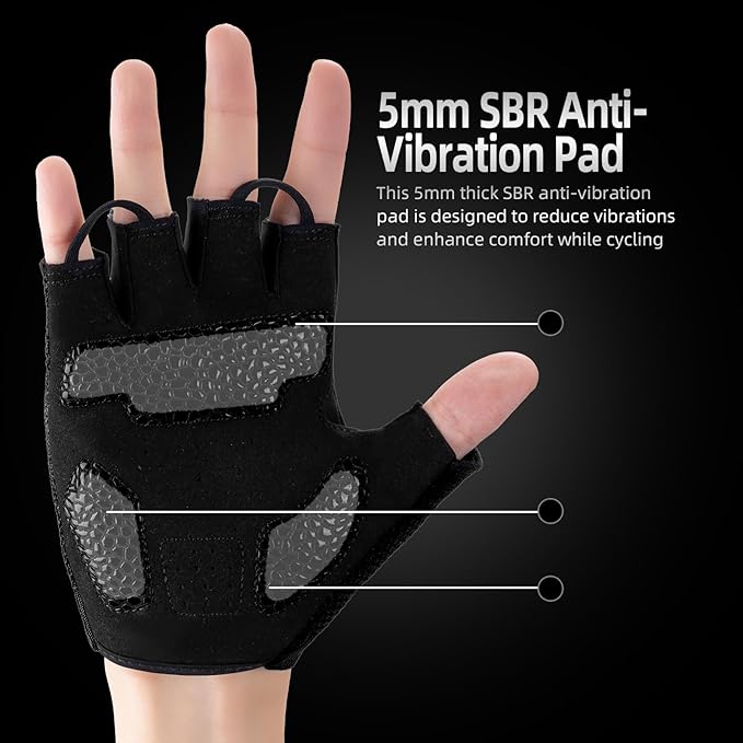 Cycling Gloves for Men Women, Half Finger Bike Gloves for Biking, Gym, Weight Lifting, Rowing, Riding, Outdoor Sports