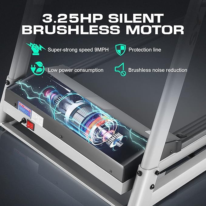 SYTIRY Treadmill with Touch Screen,3.25HP Treadmills for Home with TV and WiFi,Smart Foldable Treadmill with Music,3D Virtual Sports Scene,Popular APP for Social Networking,Walking/Running Machine