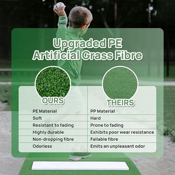 4" Portable Pitching Mound with Regulation Pitching Mound-30x30x4in Pitching Mounds for Baseball-Pitching Mounds Ideal for Youth Baseball Training, Indoor and Outdoor Use