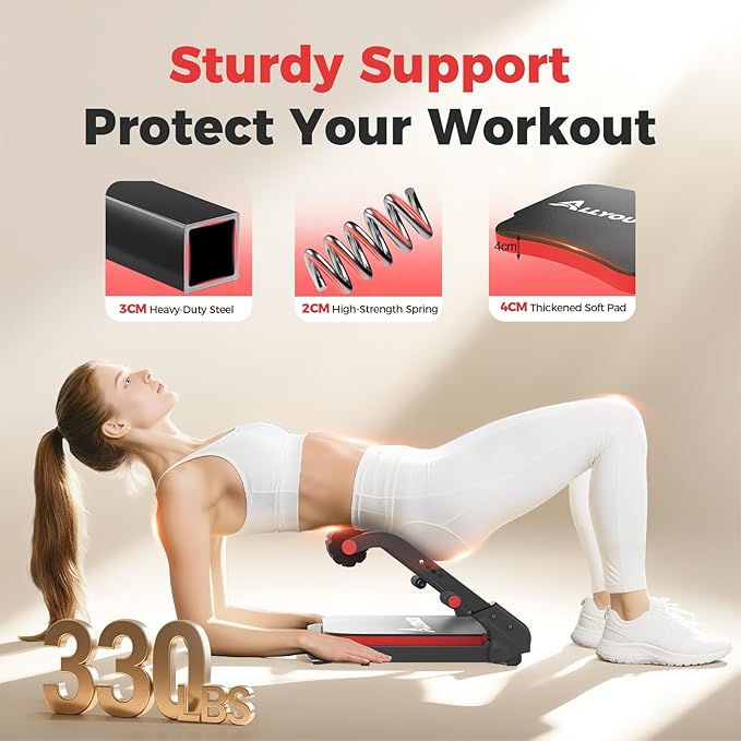 Ab Machine,Sit Up Exercise Equipment& Core Machine, Workout Equipment,Adjustable Ab Trainer with 3 Resistance Levels and Removable Auxiliary Handle,Home Gym Fitness Equipment for All Ages