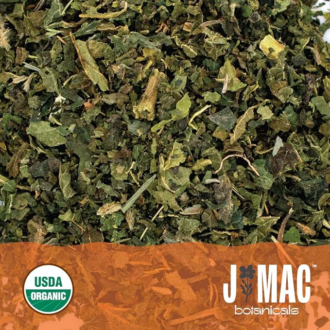 J MAC BOTANICALS Organic Nettle Leaf Herbal Tea - 16 oz (200+ Cups) Certified USDA Organic, Dried stinging nettle tea, 1 Pound Bulk Bag, Urtica dioica