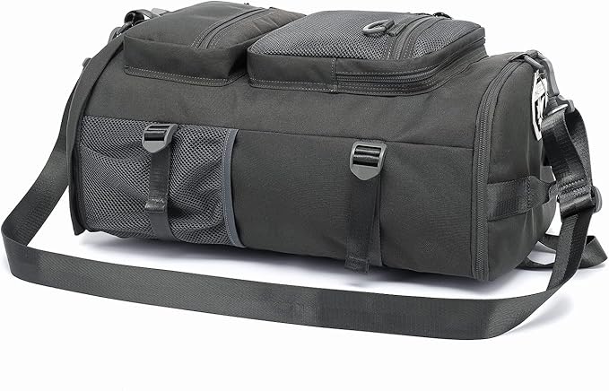 Kalesi Gym Duffle Bag Backpack 4-Way Waterproof with Shoes Compartment for travel Sport Hiking laptop (gray)