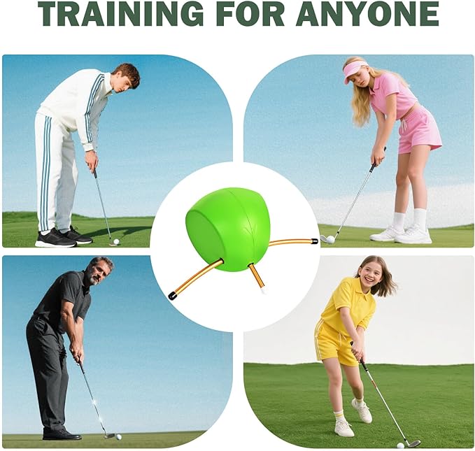 Ball PU Swing Trainer with Anti-Slip Pad & Storage Bag, Golf Swing Training Aids, Enhance Swing Strength, Flexibility & Stability, Portable Practice Tool for Daily Use
