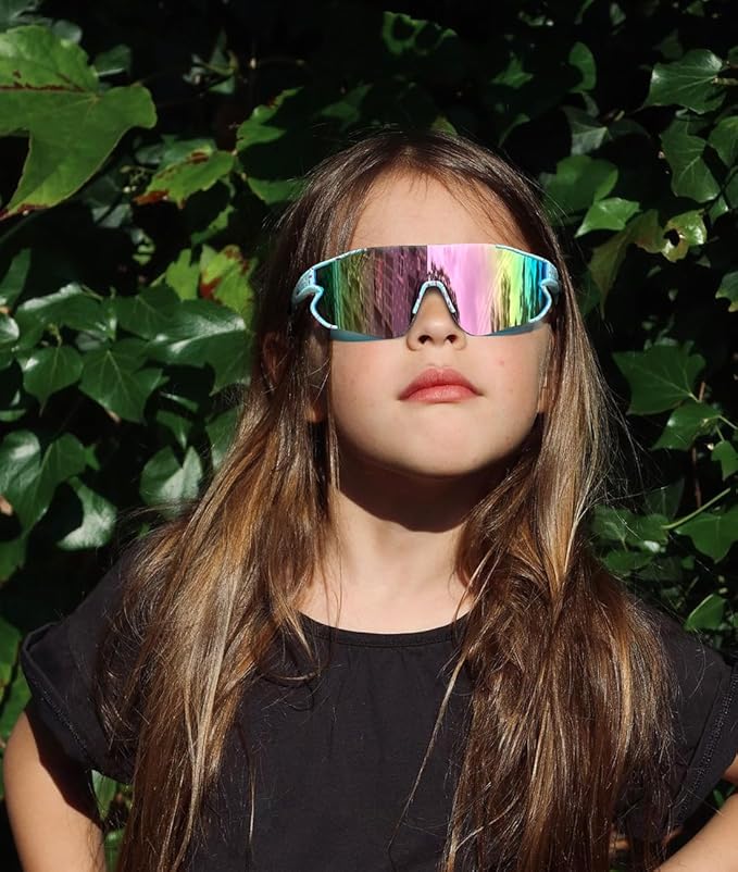 Kids Baseball Sunglasses for Boys Girls Youth Softball Cycling Sports Sunglasses UV400 Protection Age 5-12