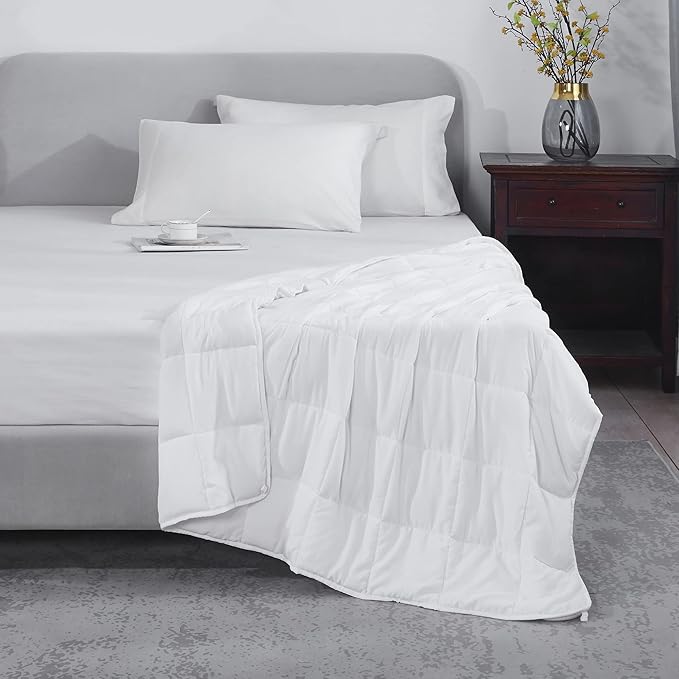 L'AGRATY Weighted Blanket - 48"x72" 20lbs Cooling Breathable Heavy Blanket with Glass Beads for Adult All-Season