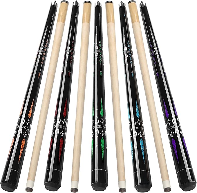Pool Cue, 58" Billiard Cue Stick 2-Piece 13mm Maple Wood Pool Cue Stick 18 19 20 21oz for Bar House Pool Table Sports
