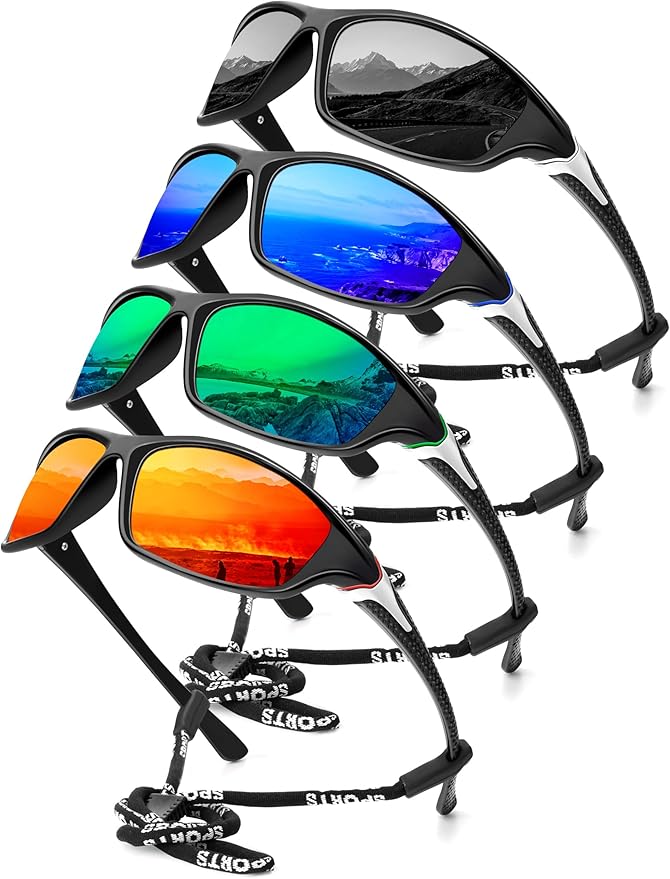 KALIYADI Polarized Sunglasses-Men Sports Sunglassses: Mens Sunglasses with UV Protection for Fishing Driving Cycling Running
