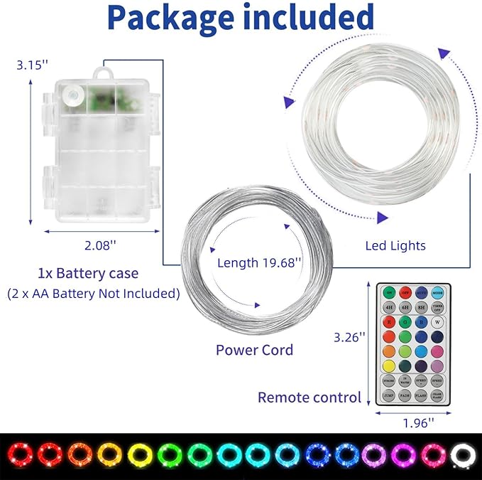 Kayak Paddle Board Lights Kit, IP68 Waterproof Dream Color SUP Glow Lights with Remote, Battery Powered Kayak Lighting for Night Kayaking SUP Canoes, Marine Boat Pontoon Light (22FT)