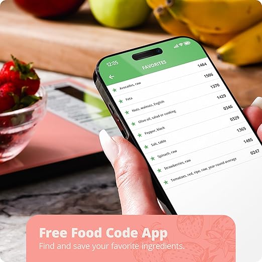 Greater Goods Nutrition Scale with Food Grade Glass, Perfect for Calorie Counting, Meal Prep, and Weight Loss (Coral Pink)