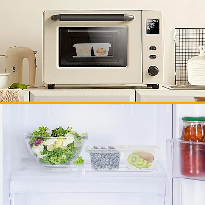 20PCS Reusable Snack Containers with Lids, Portion Control Sauce Cups for Meal Prep, Bento Box Dips & Condiments, Leak-Resistant, Stackable, Dishwasher Safe, for Kids & Adults