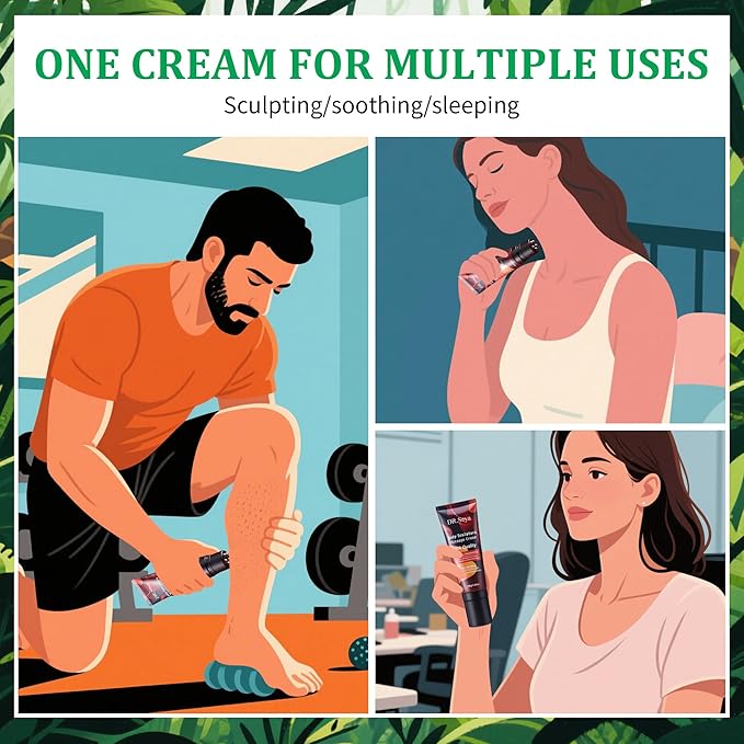 Hot Sweat Cream for Women & Men – Caffeine Hot Sweat Workout Enhancer with Massage Head, Hot Cream for Stomach Belly Fat Burner & Cellulite Cream for Thighs, Arms, Waist Trainer Workouts