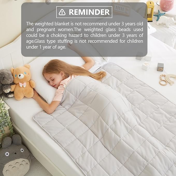 L'AGRATY Weighted Blanket - 36"x48" 3lbs Weighted Blanket Microfiber Material with Glass Beads Small Blanket for All-Season Summer Fall Winter Soft Thick Blanket