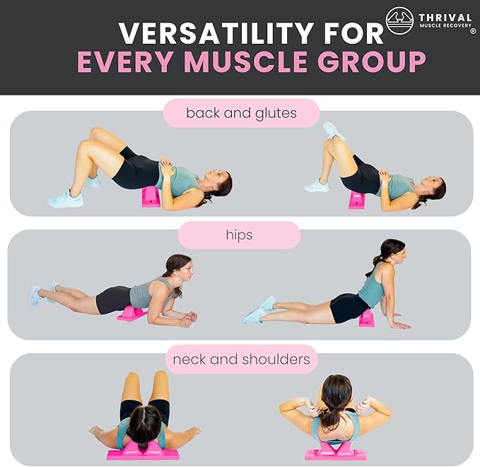 Thrival Wave - Fully Adjustable Psoas, Back and Hip Flexor Muscle Release Tool for Deep Tissue, Trigger Point Massage (Pink) – Made in USA