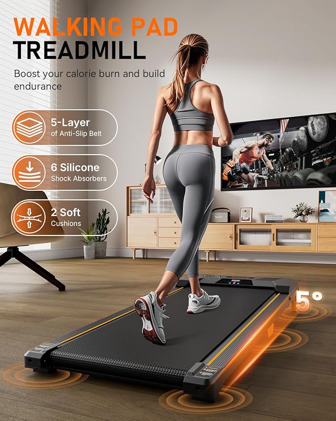 Walking Pad with Incline, BestGod Treadmills for Home 330lbs Capacity Walking Pad Treadmill Portable Under Desk Treadmill, 2.5HP Compact Treadmills Walk Pad with Remote Control