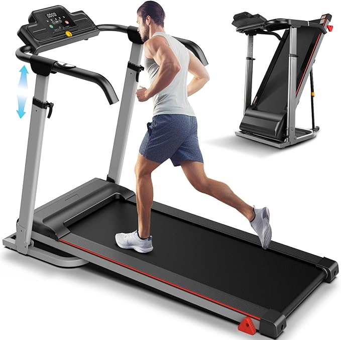 ANCHEER 2025 Premium Treadmill - 3.5HP Treadmills 350+ LBS Weight Capacity- 3-Level Incline, Foldable Design, Adjustable Height with Desk & Pulse Sensor - Perfect for Home Office & Family Workouts