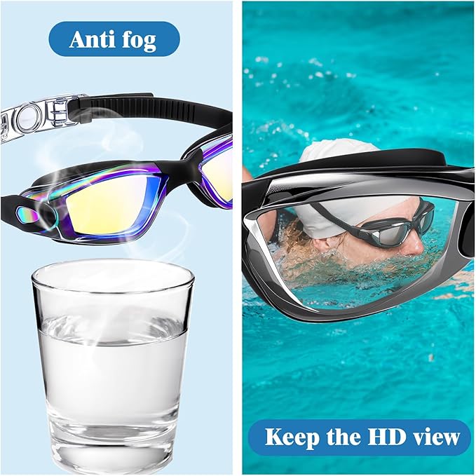 Konohan 10 Pack Swim Goggles Bulk for Kids adult Pool Goggles Anti Fog Silicone No Leak Swimming Glasses for Men Women Youth