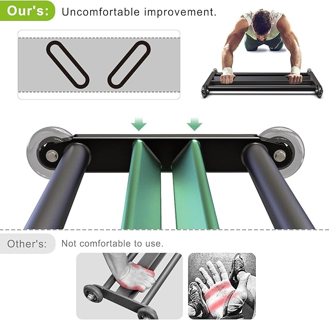 SELEWARE Glute Ham Glider Heavy Duty Ab Glute Glider Machine, Exercise Wheels for Smooth Hamstring Curl Abdominal and Leg Workouts, Multifunctional Ab Glute Machine for Home & Commercial Gym