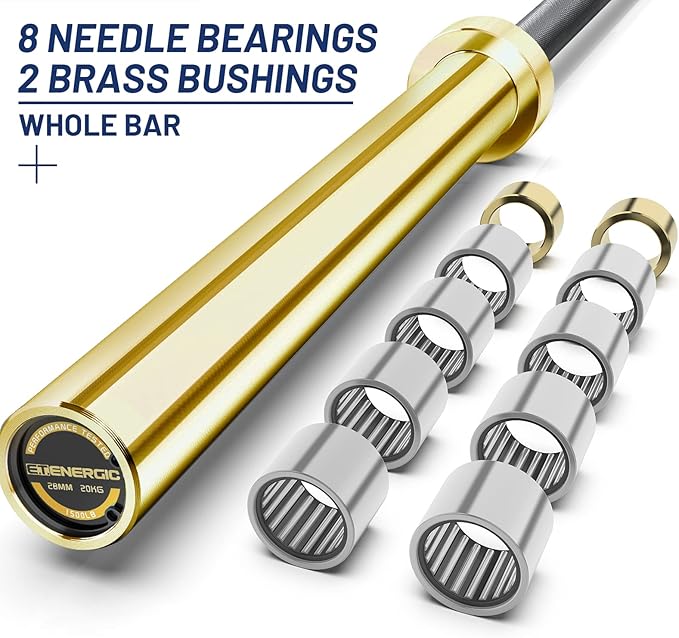 7ft Olympic Barbell Bar 45LB Load 1500lbs Capacity Available, for Gym Home Exercises, Weightlifting, Powerlifting for 2" Olympic Plates