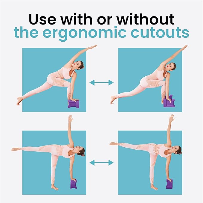 Ergo Yoga Blocks, Relieve Wrist Pain, Improve Comfort and Grip, Contoured Design, Pilates Exercise Balance & Stretching