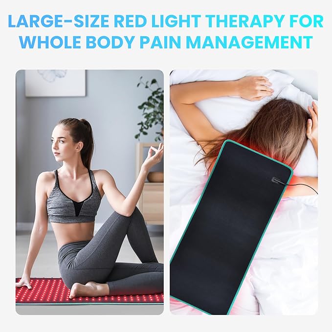iTHERAU Large Red Light Therapy Belt 360 LED Infrared Red Light Device for Body, Resolve Inflammation, Relieve Joint or Back Pain, Muscle Stiffness, Red Light Wrap 660 & 850nm Wavelengths, Blue Edge