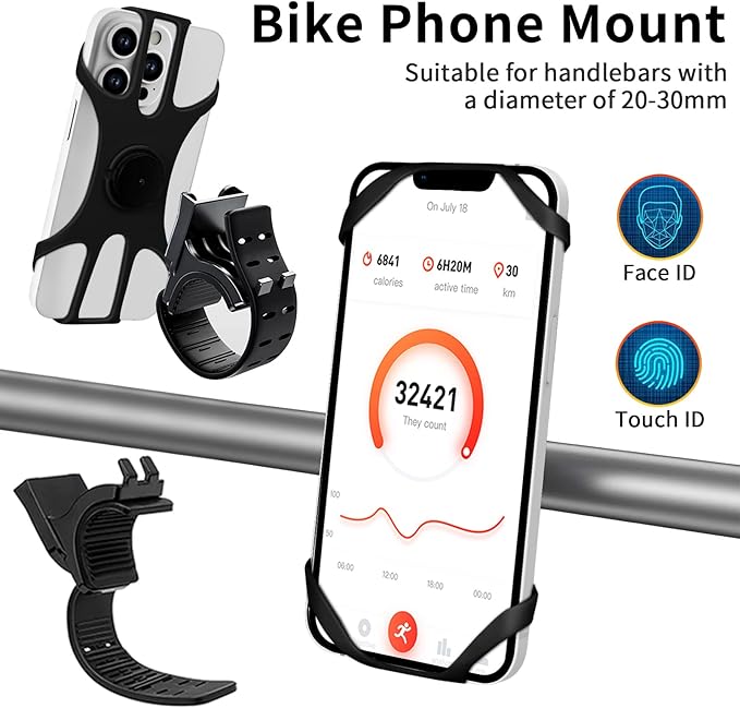 3in1 Running Sports Armband+Wristband+Bicycle Phone Holder,360° Rotation & Detachable Compatible with 4.5-7" Cellphone for iPhone 16/15/Pro/ProMax/14/13/mini/Pro Max/XS/XR