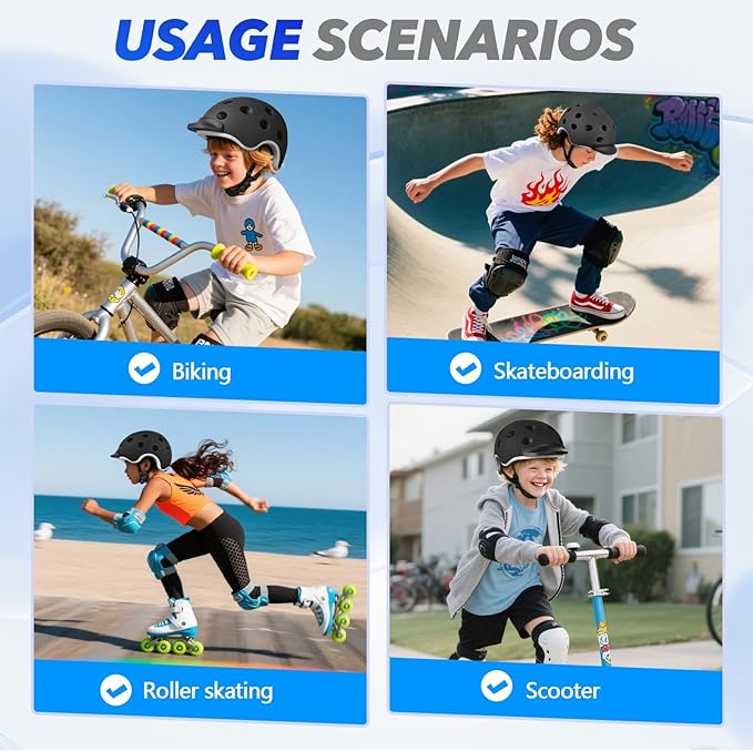 Kids Bike Helmet for 5-8-14 Kids Skateboard Helmet Boys Girls Child Youth Adjustable Lightweight Ventilation and Multi-Sports Scooter Cycling Roller Balance Bike