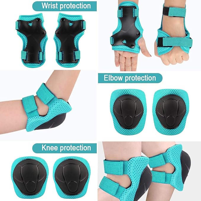 Adjustable Helmet for Ages 3-16 Kids Toddler Boys Girls Youth,Protective Gear with Elbow Knee Wrist Pads for Multi-Sports Skateboarding Bike Riding Scooter Inline skatings Longboard Roller Skate