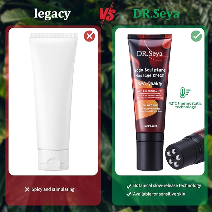 Hot Sweat Cream for Women & Men – Caffeine Hot Sweat Workout Enhancer with Massage Head, Hot Cream for Stomach Belly Fat Burner & Cellulite Cream for Thighs, Arms, Waist Trainer Workouts