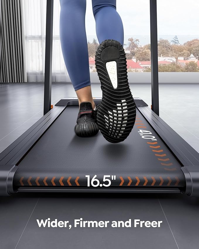 2 in 1 Folding Treadmills for Home Small Office, 2.5HP Walking Pad Treadmill with Handle Bar, 300lbs Capacity, Copmact Protable Treadmill with Smart APPs, 12 HIIT Modes and Touch Screen