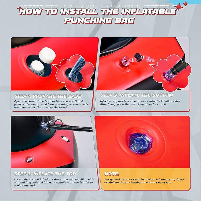 67'' Inflatable Punching Bag Freestanding for Kids Aged 3-12 – Heavy Duty Boxing Set for Karate & Taekwondo, Stable Boxing Bag Active Kids Toy, Christmas Birthday Gift for Boys and Girls