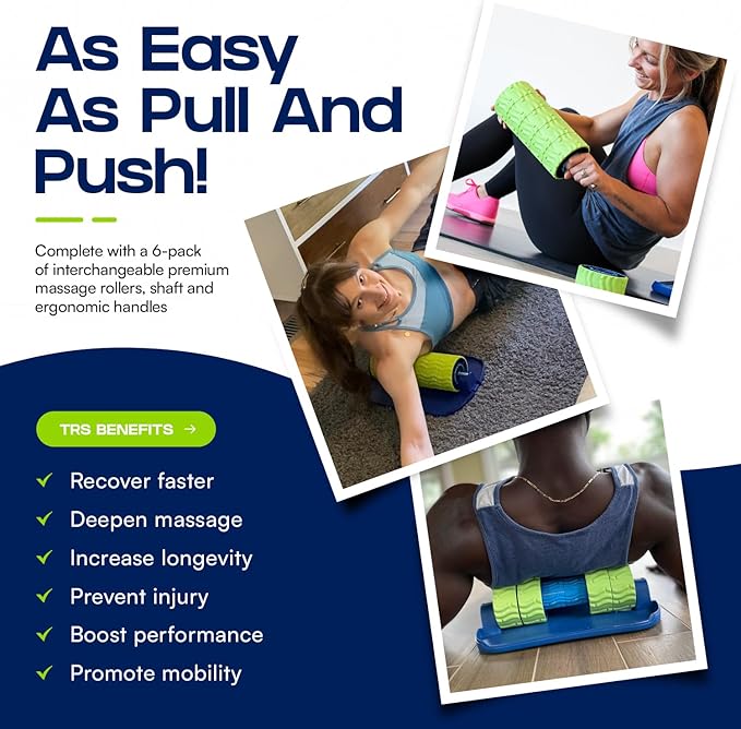 Pinnacle TRS Massage Roller - Modular Portable Muscle Roller for Sore Muscles and Full Body Adjustments