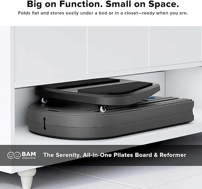 BAM Athletica Serenity Foldable Pilates Reformer Board | Compact Home Pilates Machine for Gentle Core, Balance & Mobility | Low-Impact Pilates Board with Light Resistance for Pilate Beginners