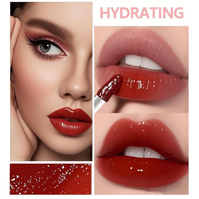 Eakroo 6 Colors Lip Tint Stain Mini Liquid Lipstick, Korean Lip Gloss Moisturizing Natural, Multi-Use Lip and Cheek Tint, Non-Stick Cup, Lightweight, High Pigment, Long-Lasting, Vivid Color