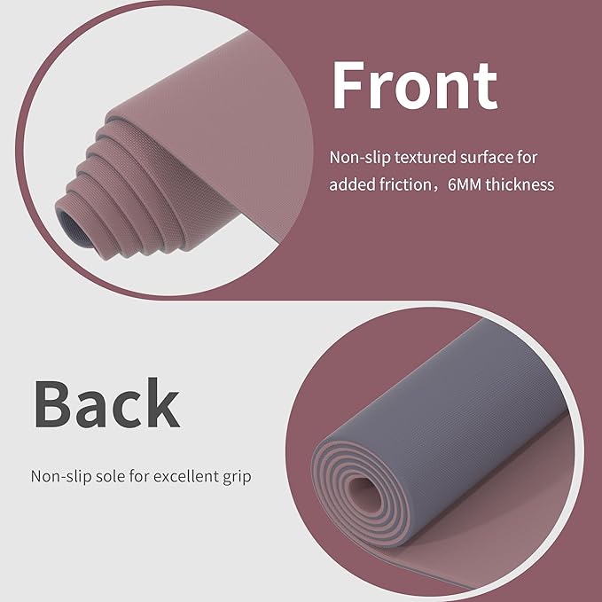 HAHE Non Slip Yoga Mat Wide, (72"L X 32"W, 0.24" Thick) Large Fitness Exercise Mat with Carrying Strap, Eco-Friendly POE Yoga Mats for Home, Gym, Pilates, Stretching