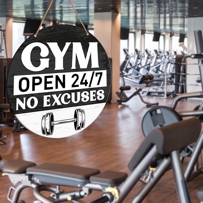 HSNBT Gym Signs Wall Decor, Home Gym Motivational Wall Decor Gym Hanging Signs Decorations for Fitness Workout Room Gift for Woman Man Gym Enthusiast