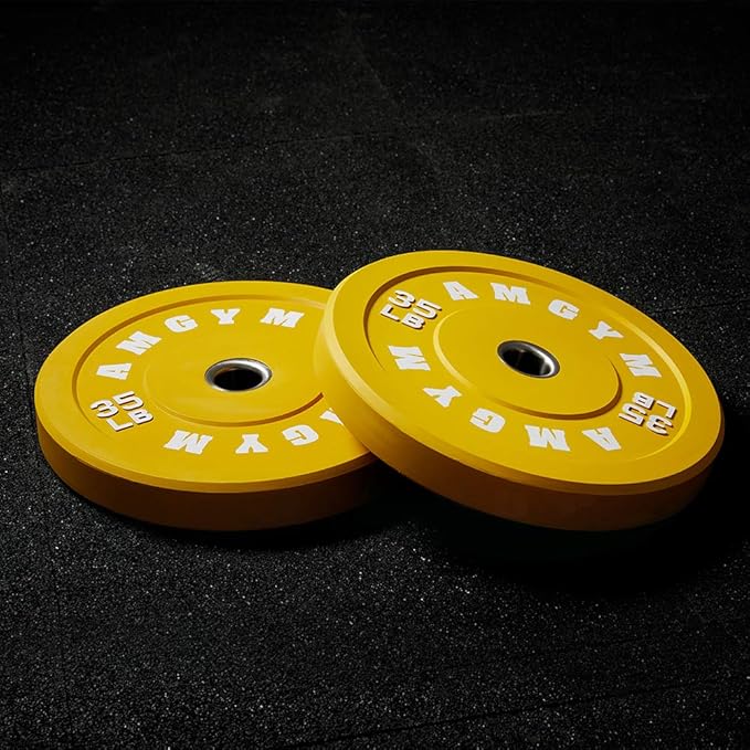 2 Inch Bumper Plates，10-500lbs，Barbell Rubber Olympic Weight Plates Set for Home Gym, Strength Training & Weight Lifting, Multiple Options Colors