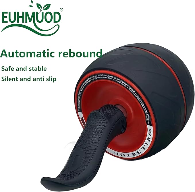 Ab Roller Wheel with Built-in Spring Resistance, Ergonomic Core Workout Equipment for Home Gym, Dual-Wheel Design & Non-Slip Grips - 300lb Capacity